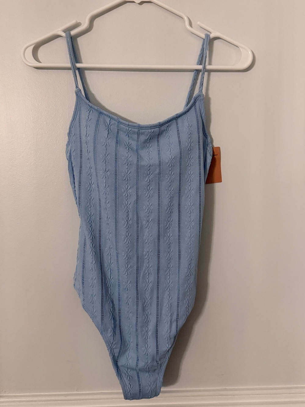 Light Blue Knit Lace-Pattern swim shade and shore women’s small